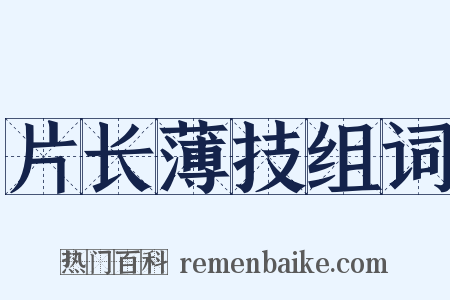 片长薄技组词是什么意思的图片
